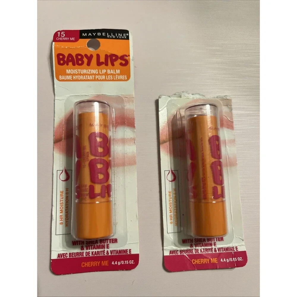 Lot of 2 Maybelline New York Baby Lips 15 Cherry Me Glow Balm 2098230 New Sealed